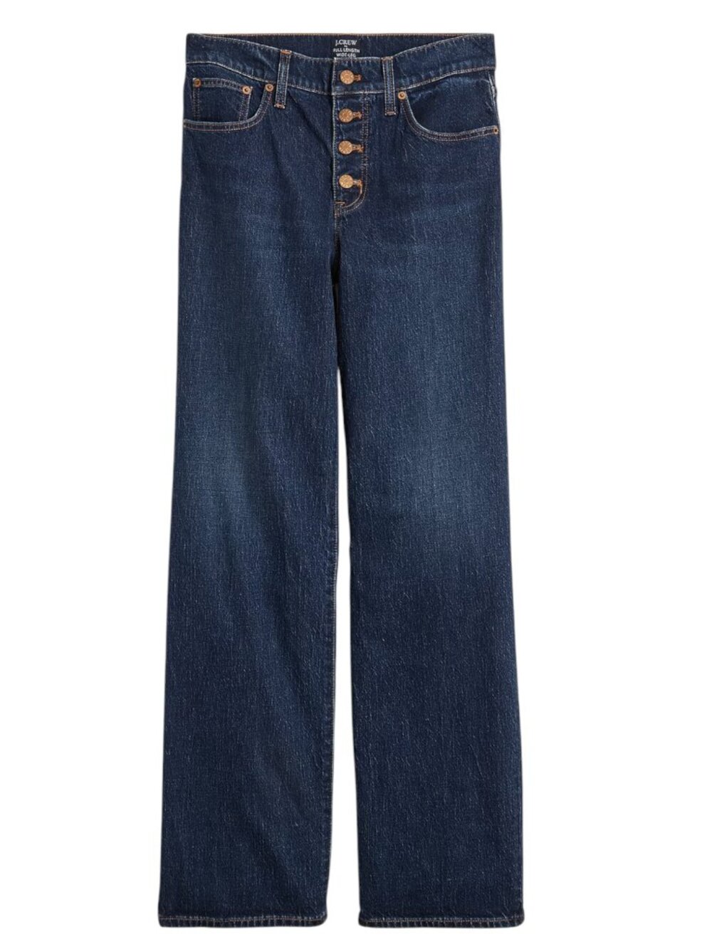 J. Crew Full Length Wide Leg Jeans Size 26P in Space Navy Wash - Picture 1 of 9